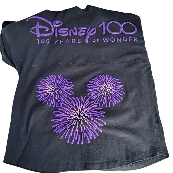Disney 100 Platinum Celebration Finale Spirit Jersey Adult XL Black Glitter WDW - Picture 1 of 11